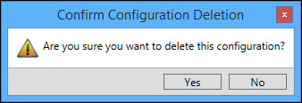 Confirm Configuration Deletion message